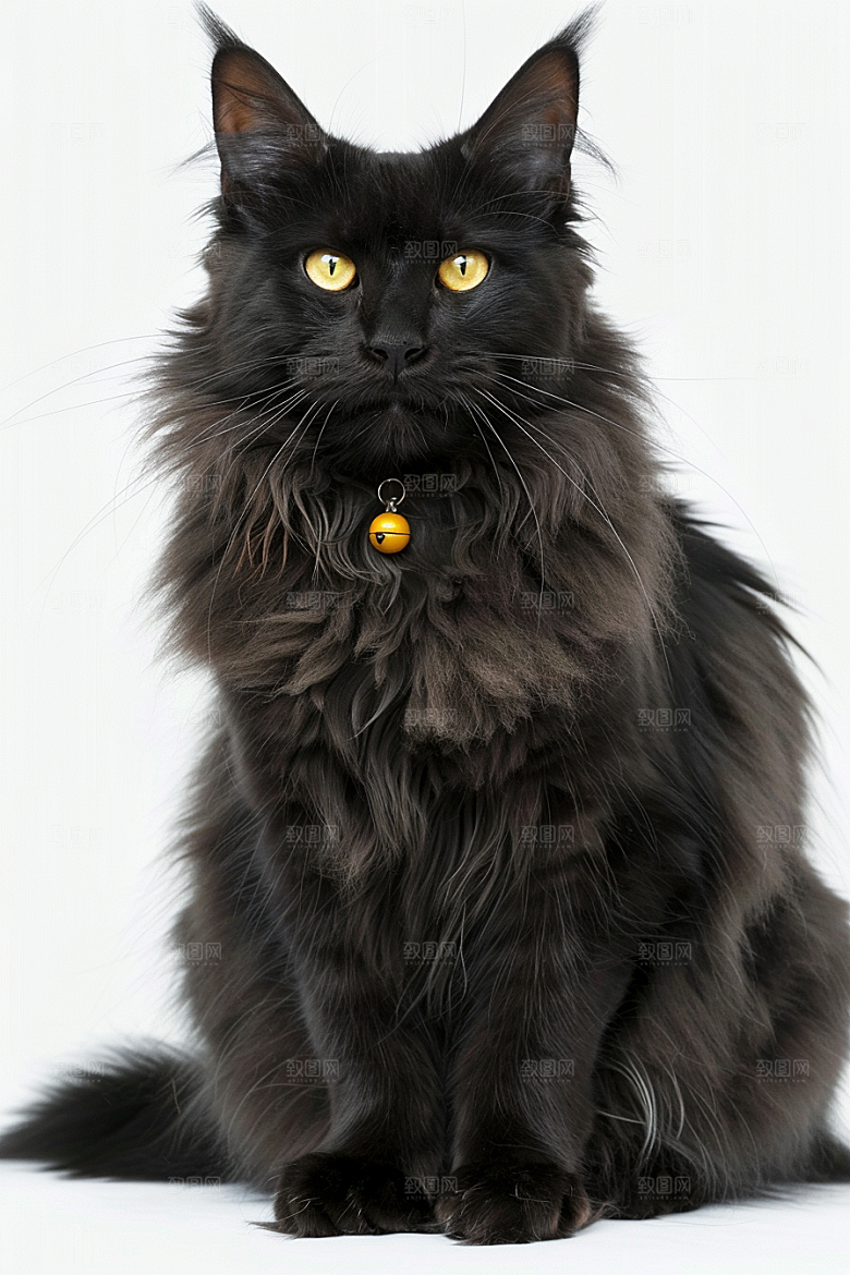 缅因猫长毛猫毛茸茸摄影图