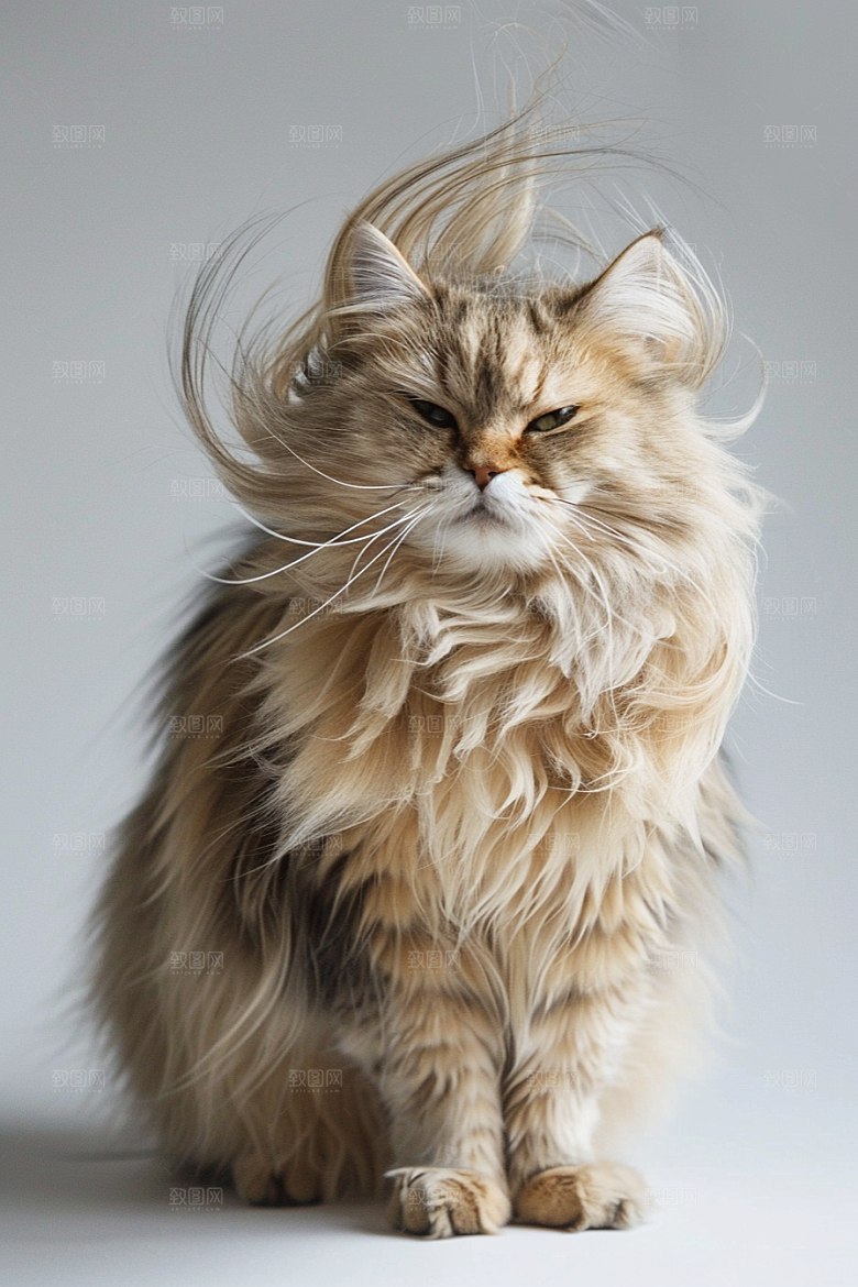 缅因猫长毛猫品种猫摄影图
