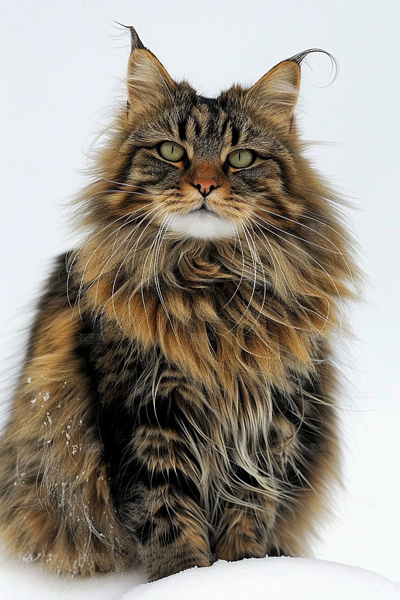 缅因猫高清宠物猫摄影图
