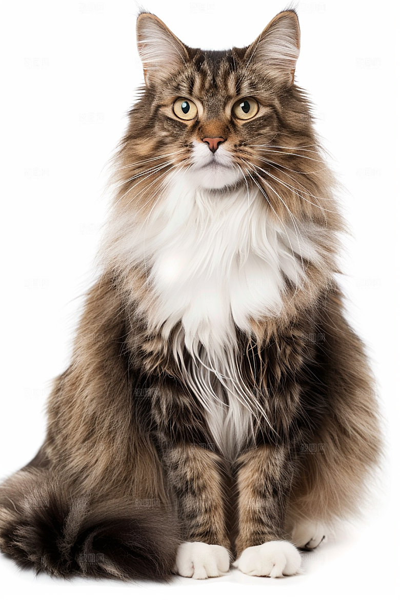 缅因猫高清陪伴摄影图