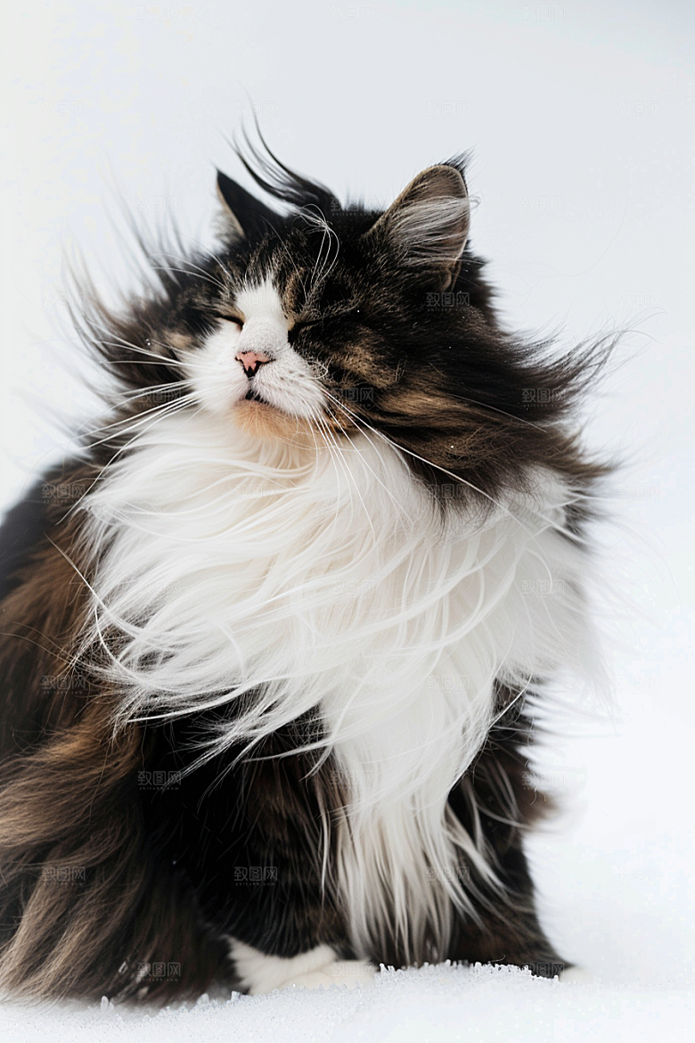 缅因猫长毛猫可爱摄影图