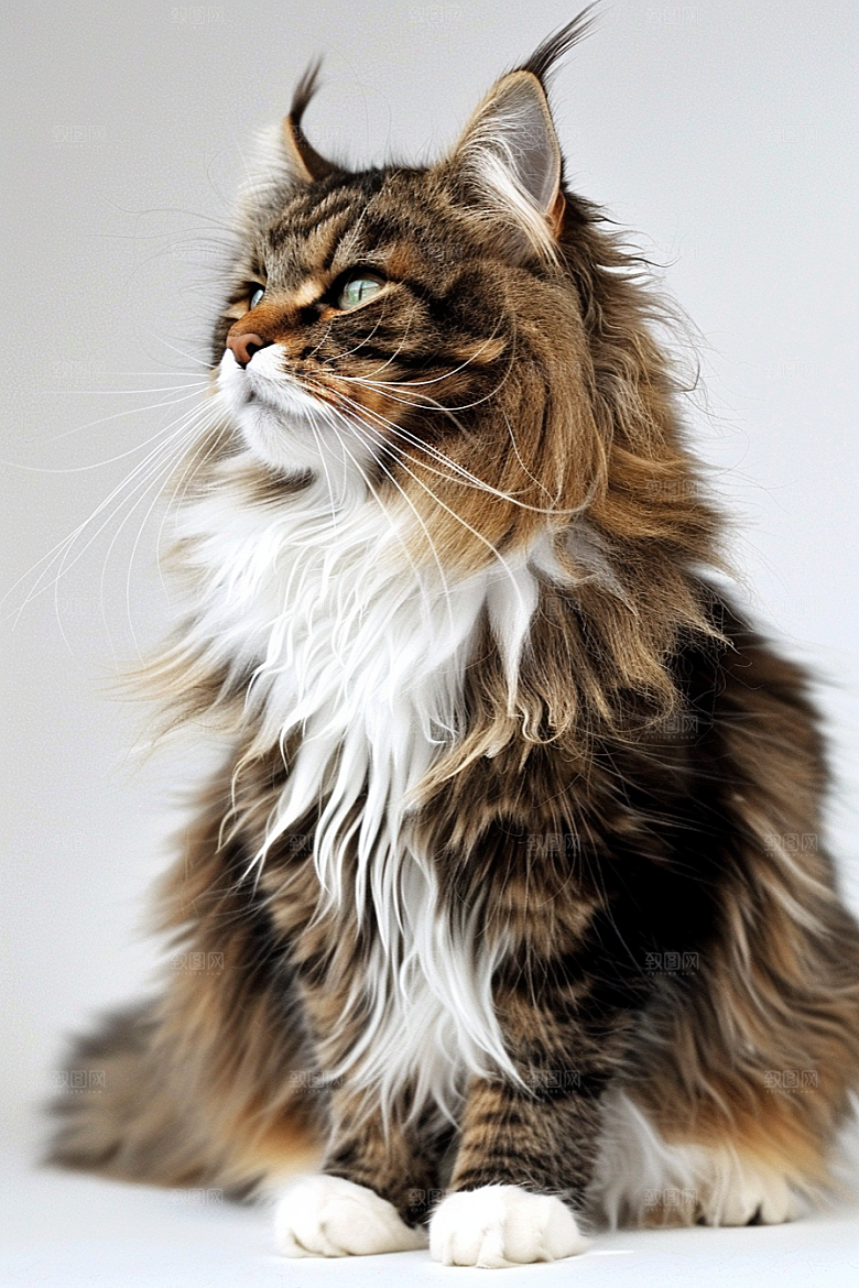缅因猫长毛猫宠物猫摄影图