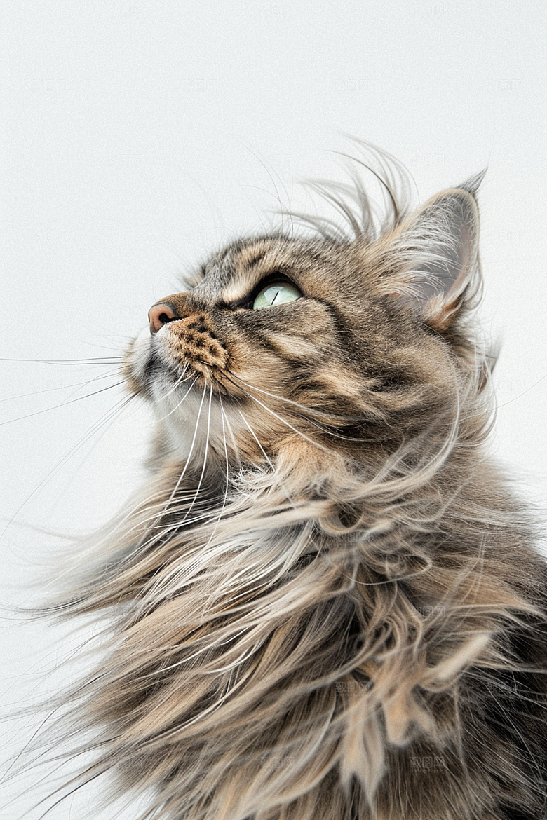缅因猫陪伴品种猫摄影图