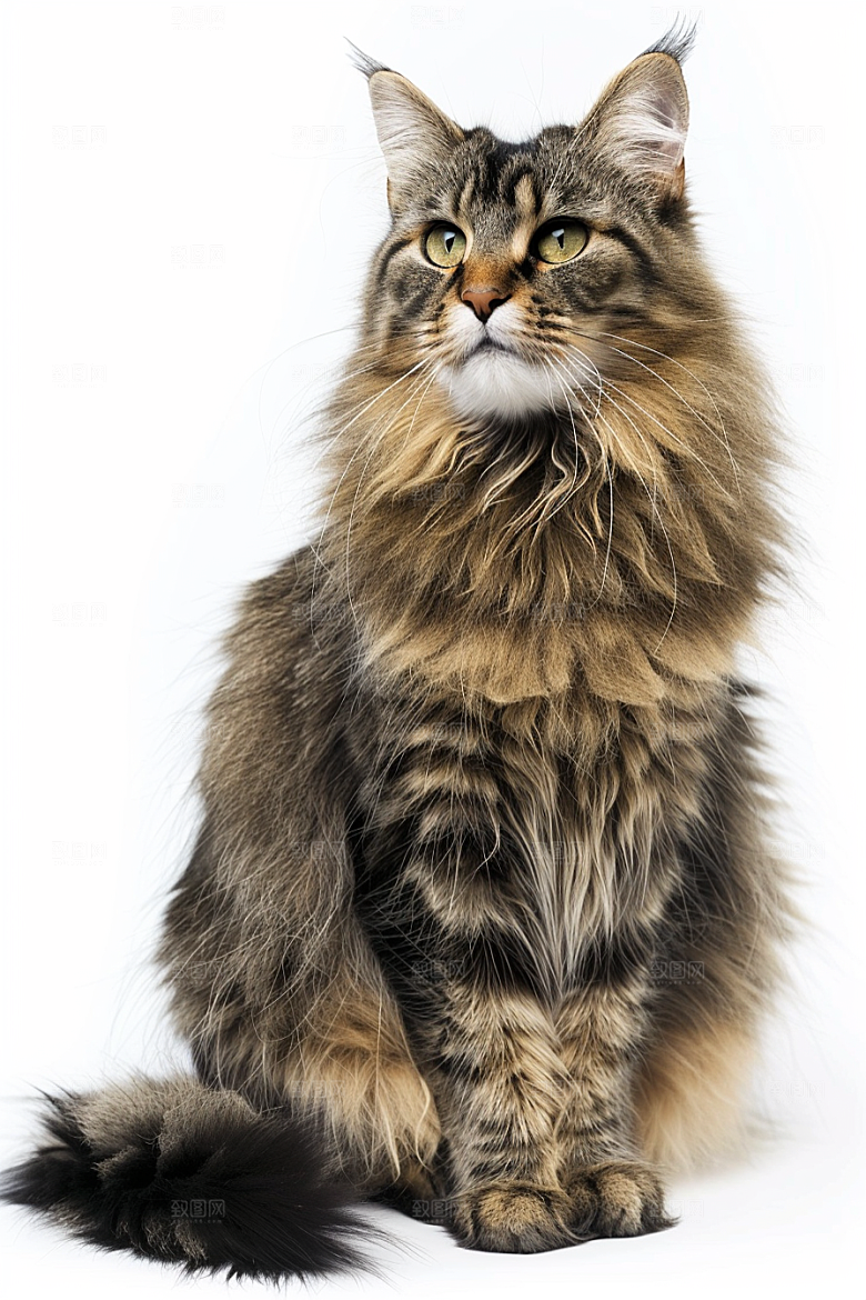 缅因猫家居生活宠物猫摄影图