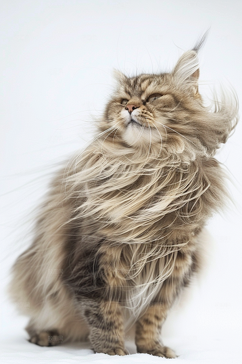 缅因猫可爱毛茸茸摄影图