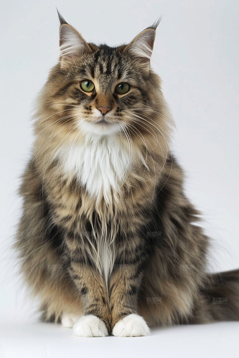 缅因猫养宠可爱摄影图