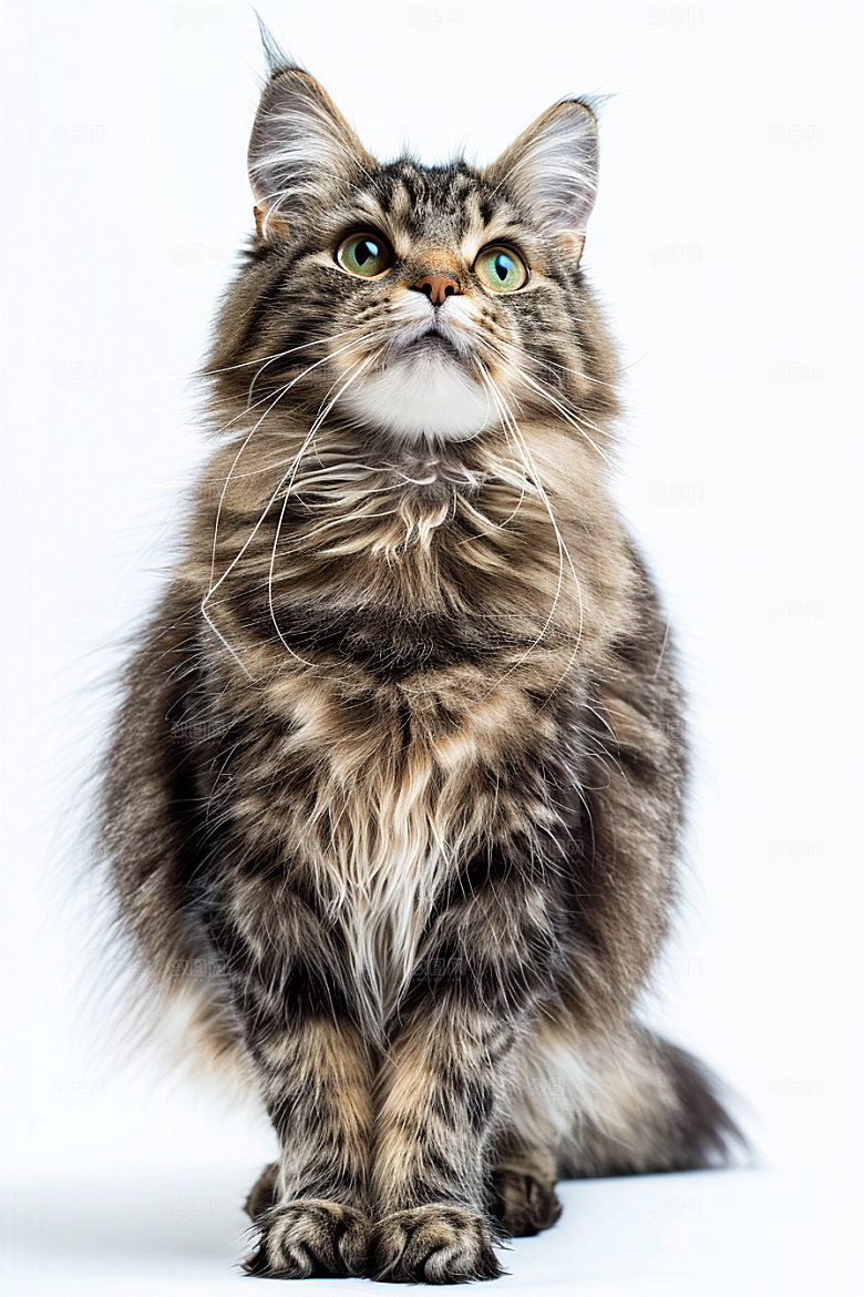 缅因猫可爱长毛猫摄影图