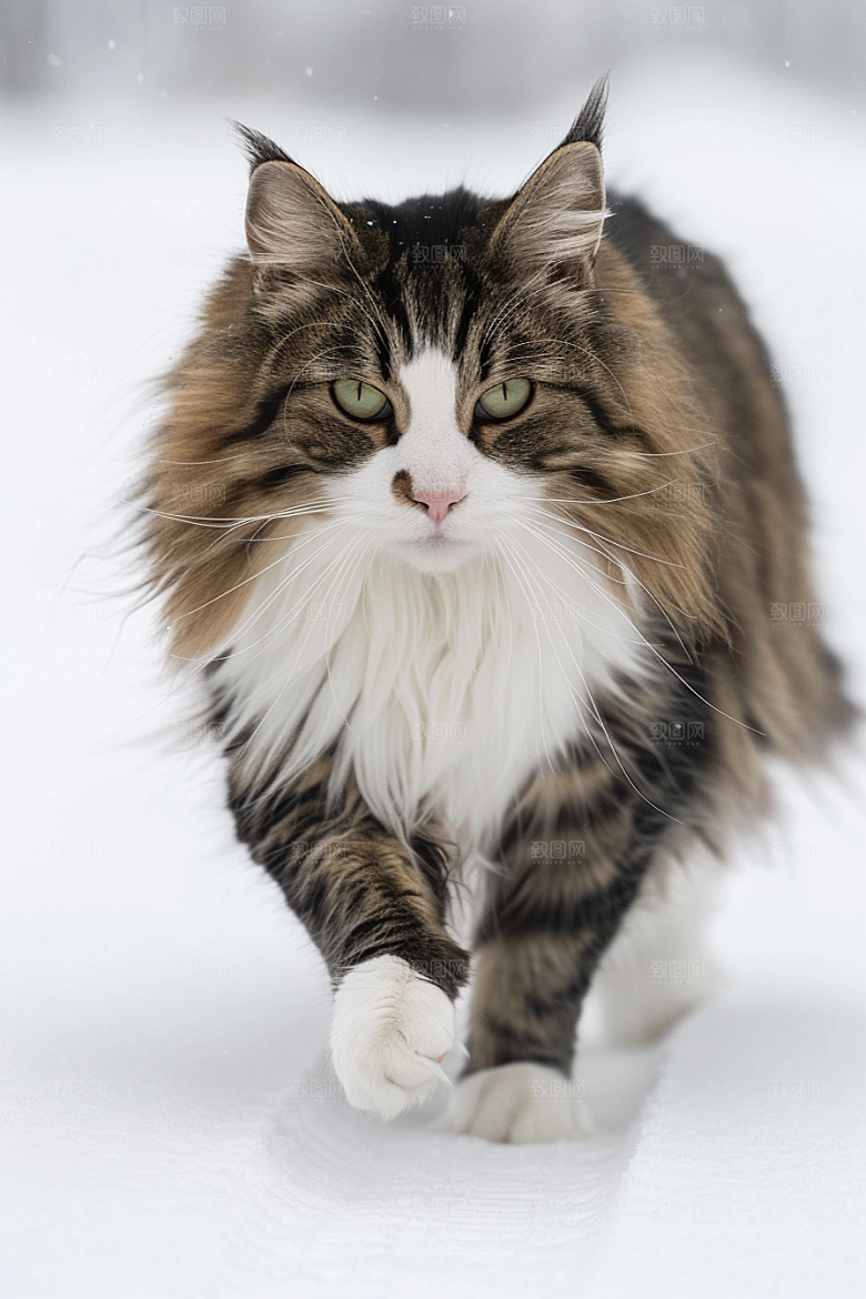 缅因猫宠物猫陪伴摄影图