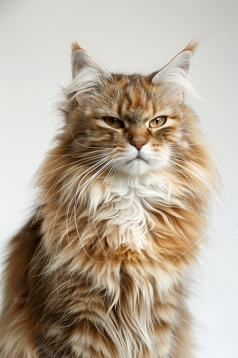 缅因猫长毛猫小动物摄影图