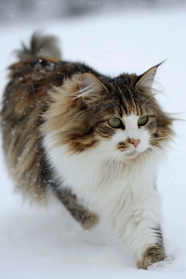 缅因猫宠物猫高清摄影图