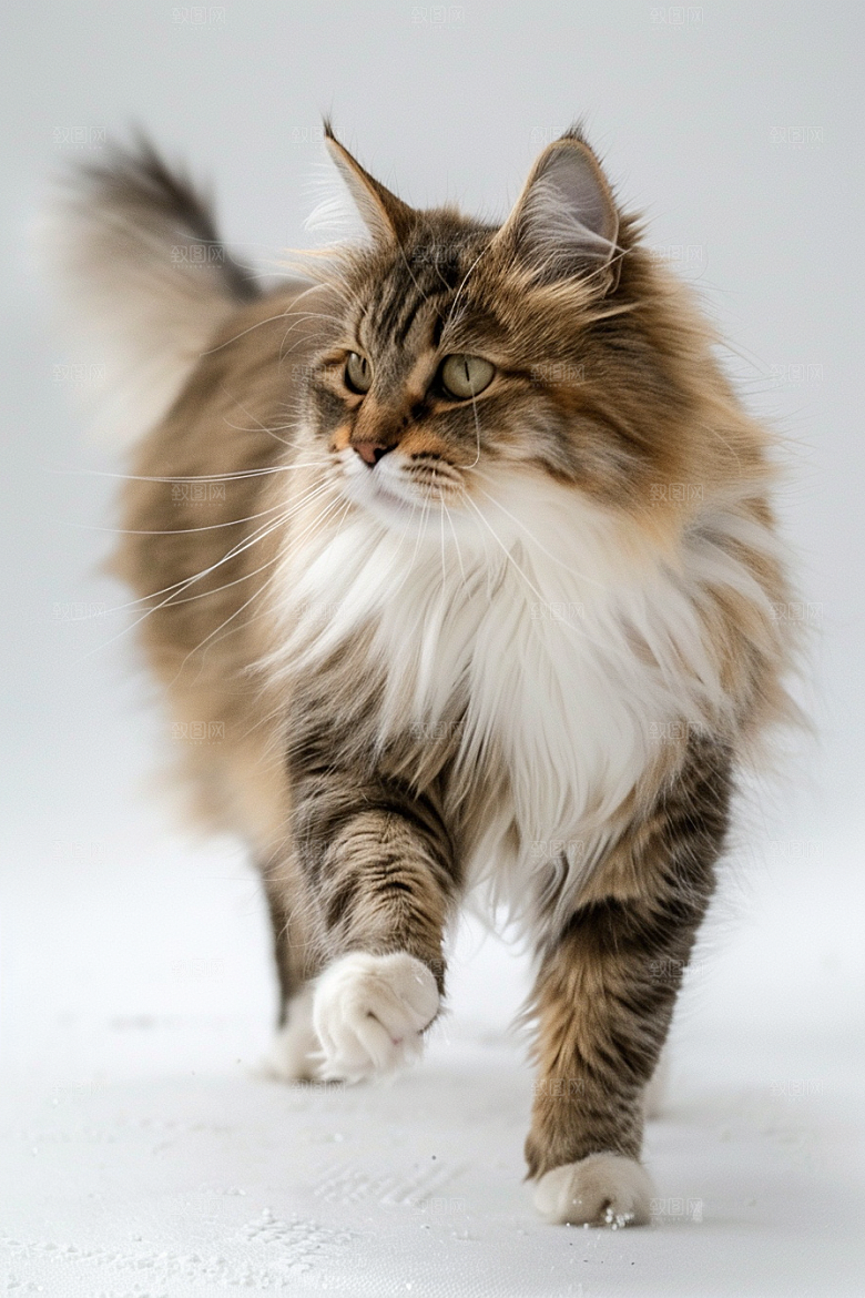 缅因猫品种猫宠物猫摄影图