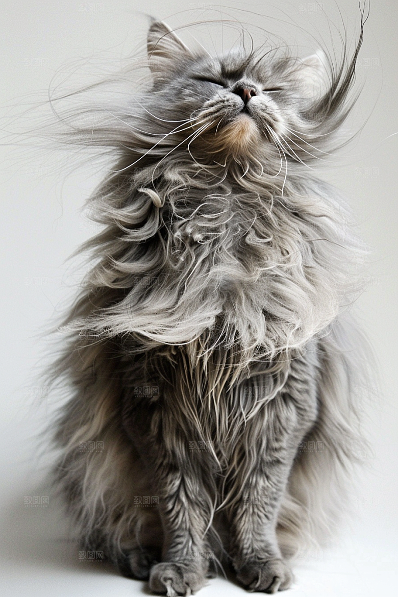 缅因猫宠物猫小动物摄影图