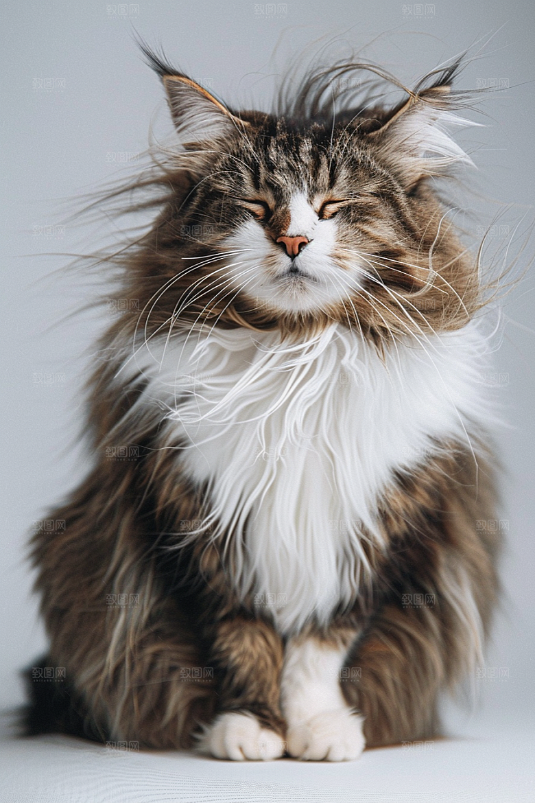缅因猫长毛猫小动物摄影图