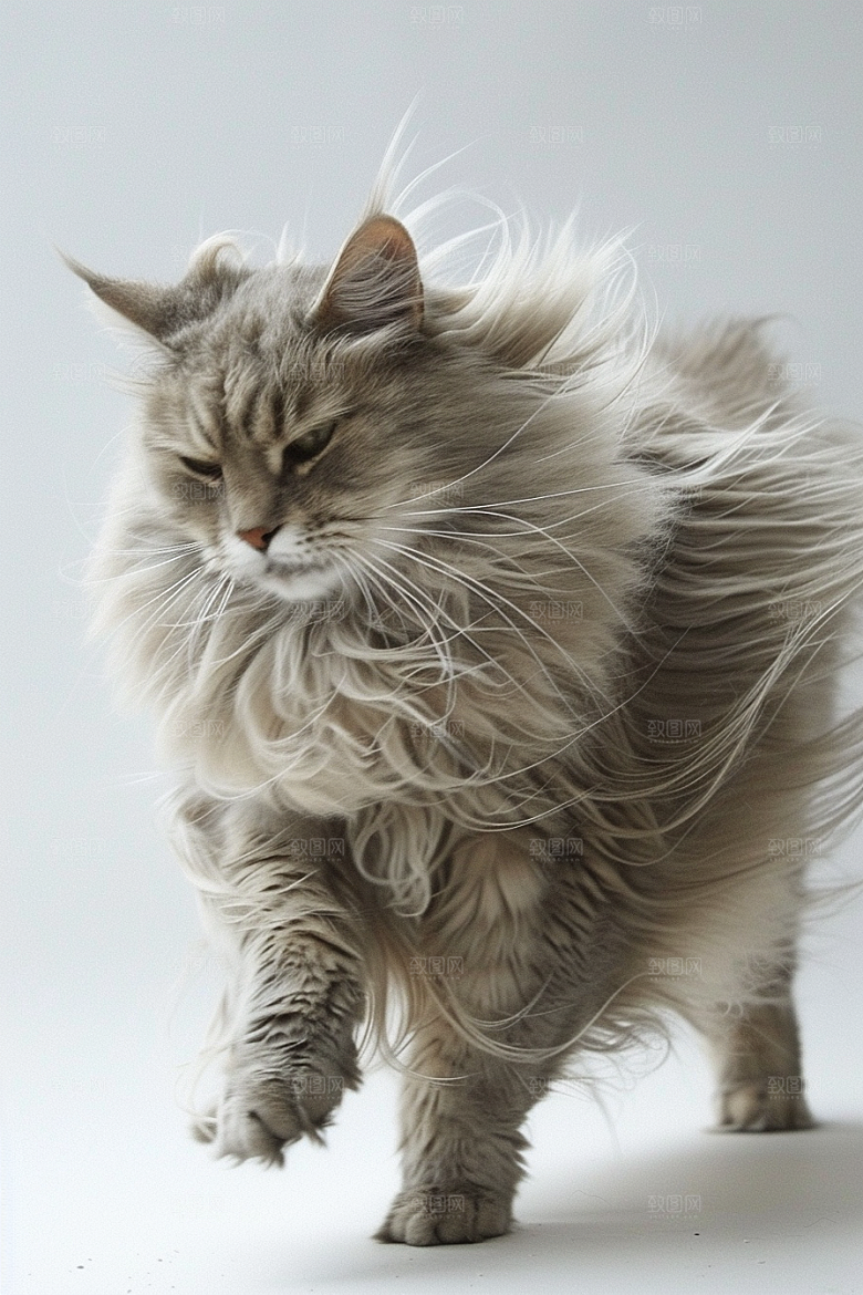 缅因猫家居生活高清摄影图