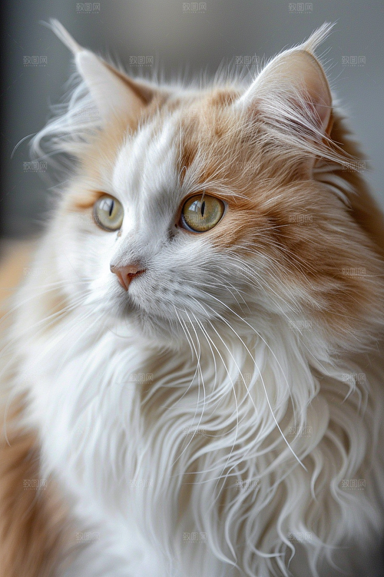缅因猫陪伴毛茸茸摄影图