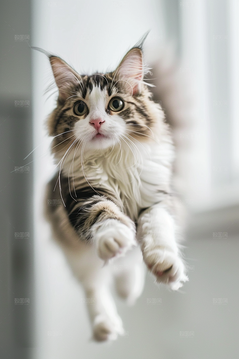 缅因猫高清品种猫摄影图