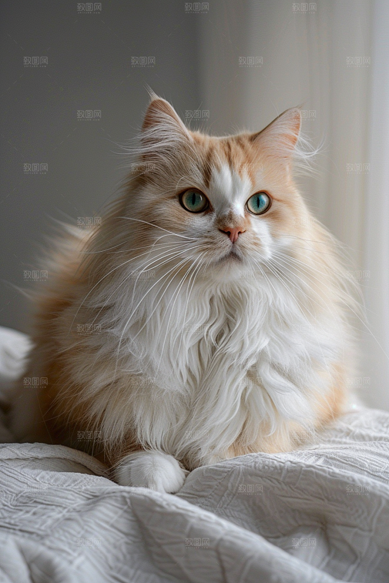 缅因猫毛茸茸宠物猫摄影图