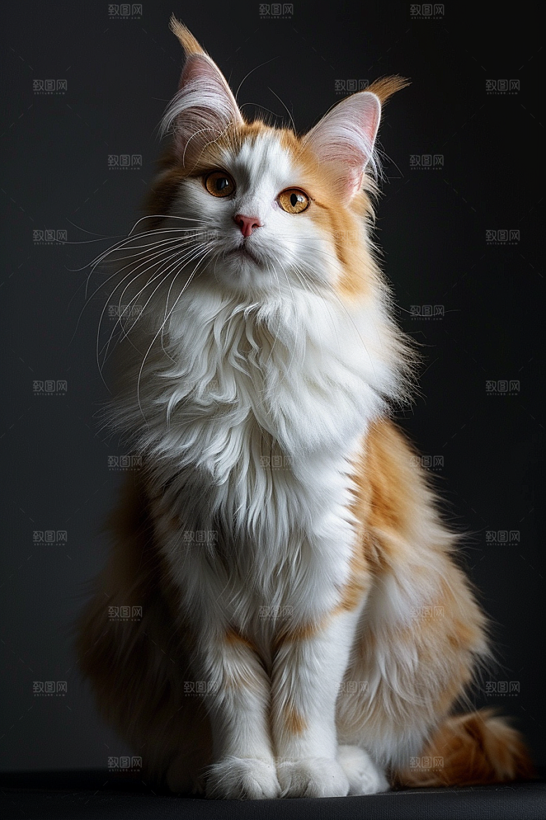 缅因猫可爱家居生活摄影图
