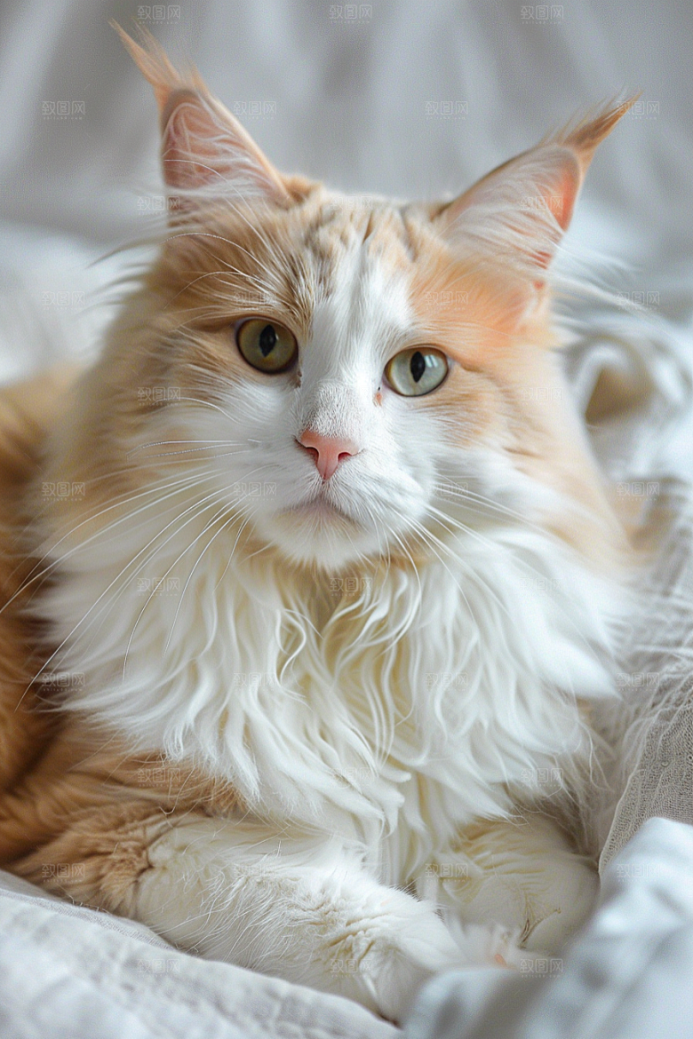 缅因猫小动物宠物猫摄影图