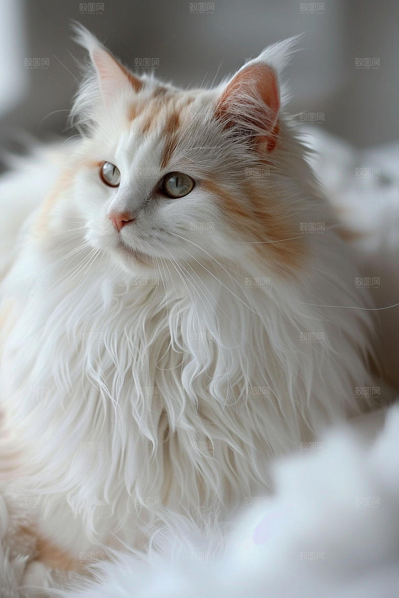 缅因猫小动物家居生活摄影图
