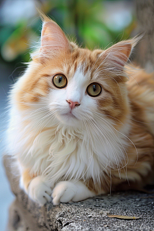 缅因猫陪伴家居生活摄影图
