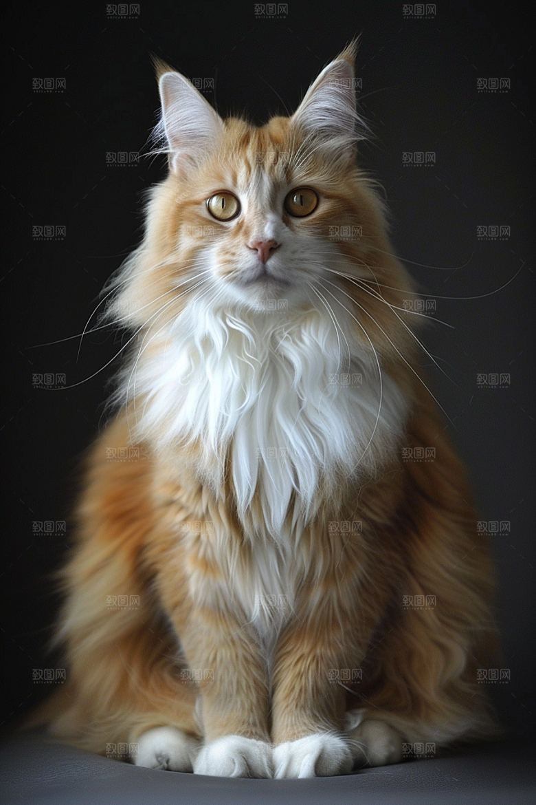 缅因猫长毛猫品种猫摄影图
