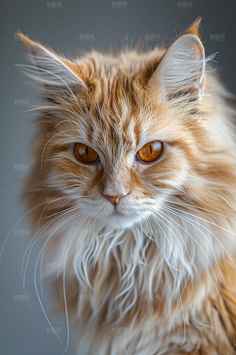 缅因猫毛茸茸可爱摄影图