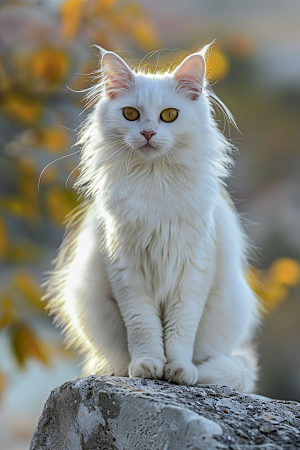 缅因猫长毛猫品种猫摄影图