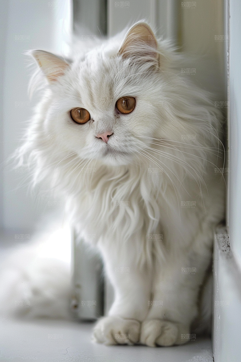 缅因猫养宠长毛猫摄影图