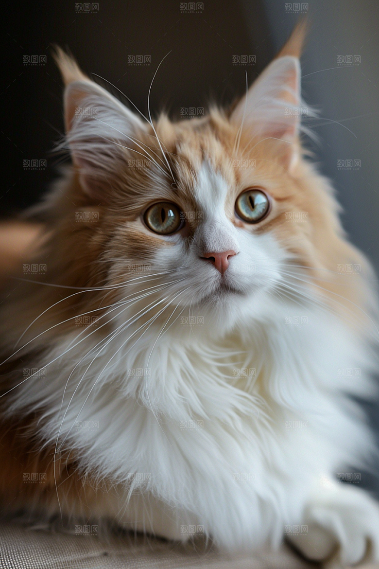 缅因猫养宠陪伴摄影图