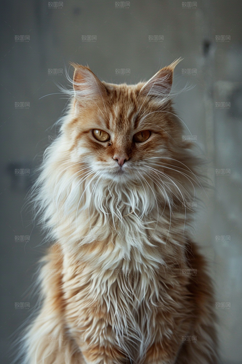 缅因猫品种猫家居生活摄影图