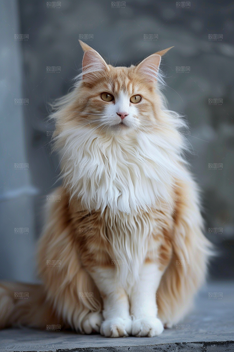 缅因猫小动物宠物猫摄影图