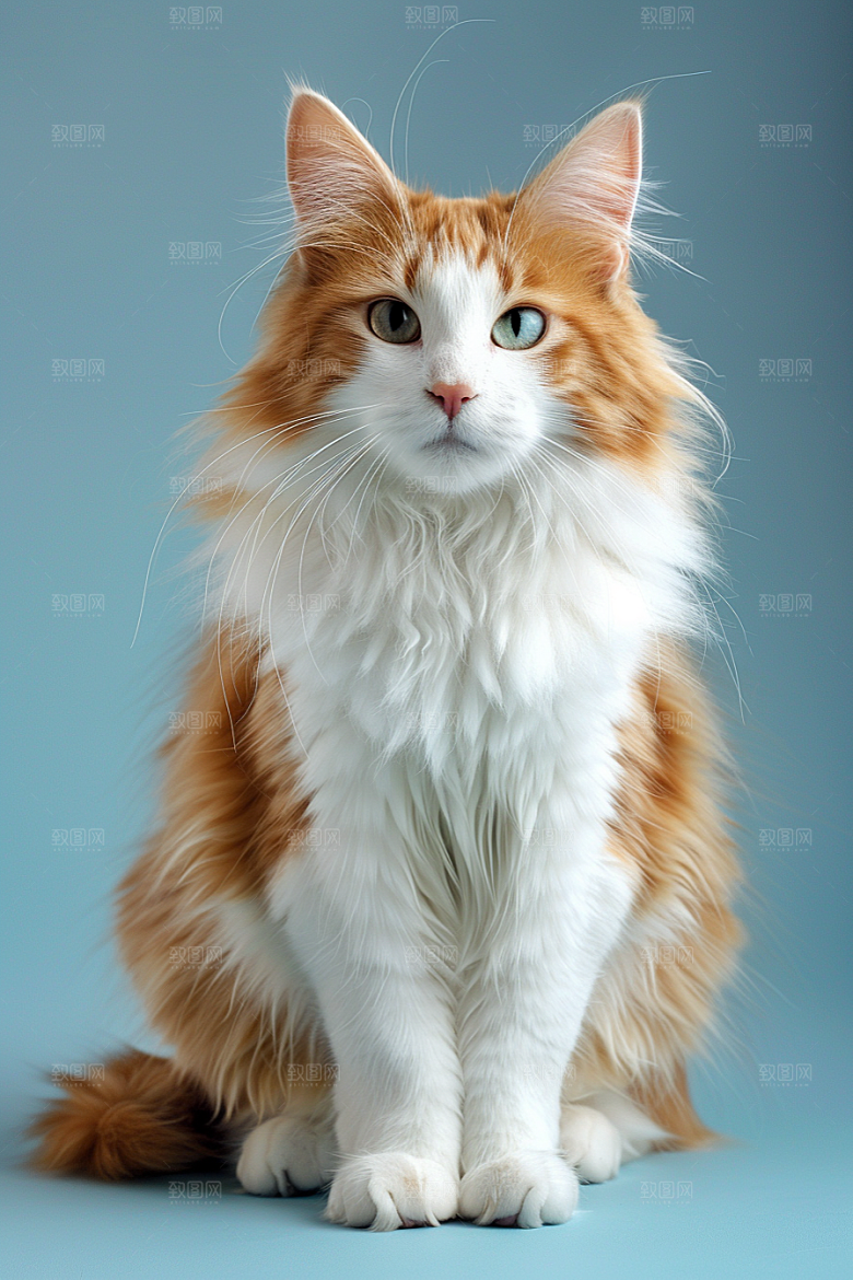 缅因猫高清毛茸茸摄影图