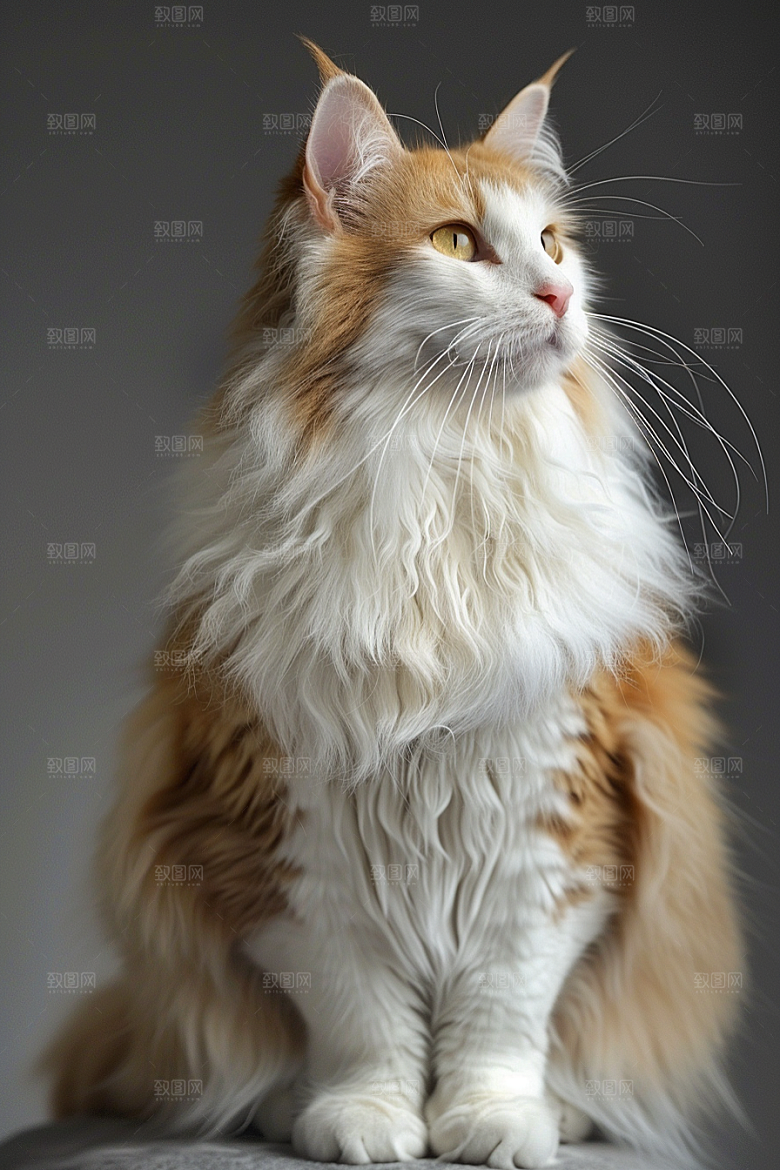 缅因猫品种猫宠物猫摄影图