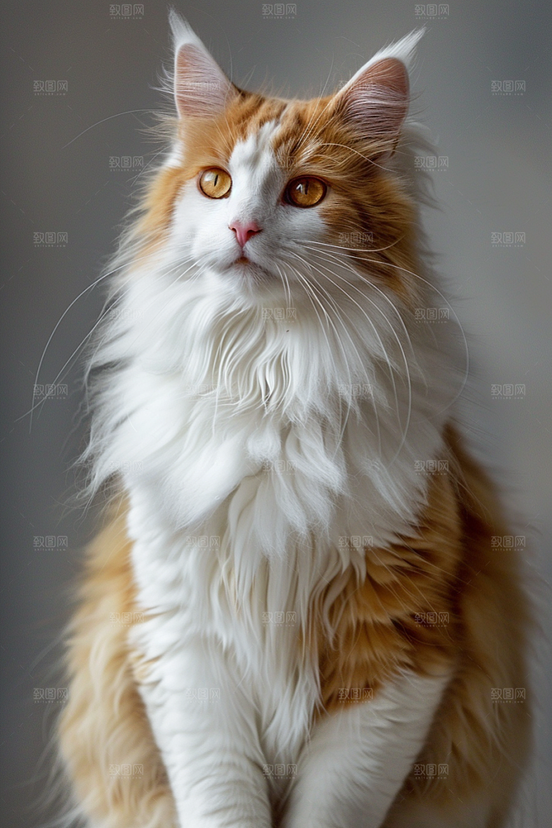 缅因猫养宠长毛猫摄影图