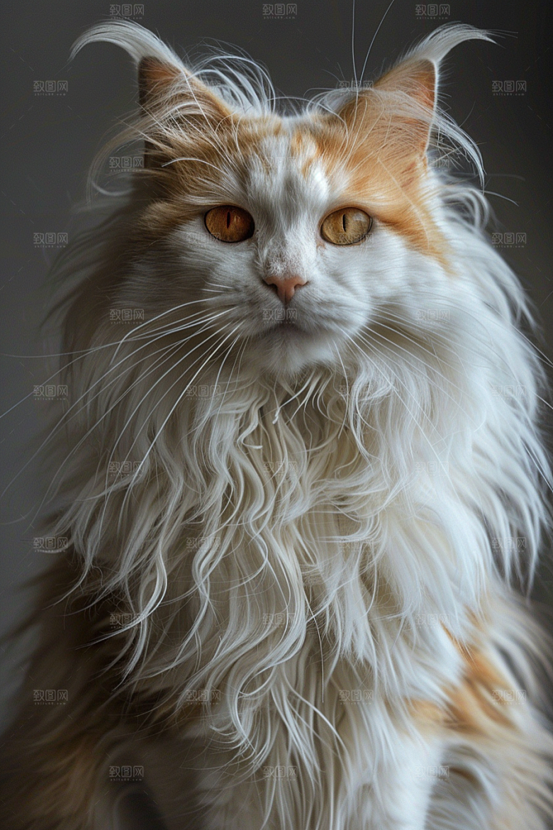 缅因猫高清长毛猫摄影图