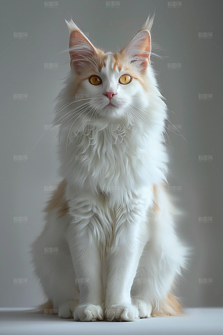 缅因猫高清长毛猫摄影图