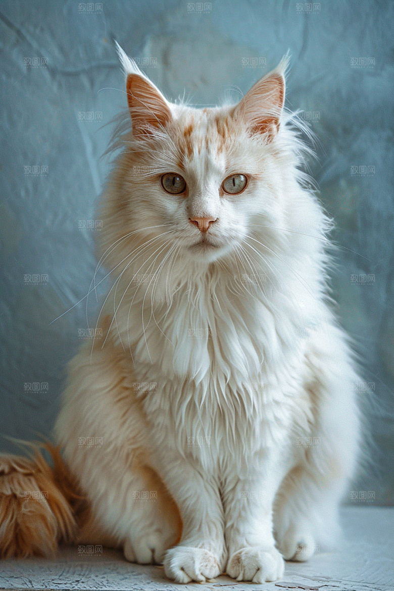 缅因猫可爱长毛猫摄影图