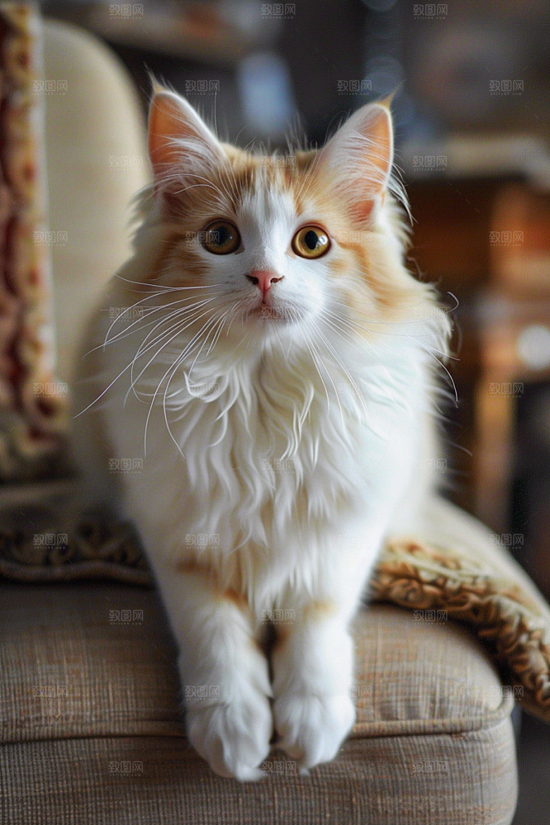 缅因猫长毛猫养宠摄影图