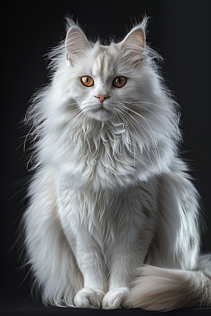 缅因猫毛茸茸养宠摄影图