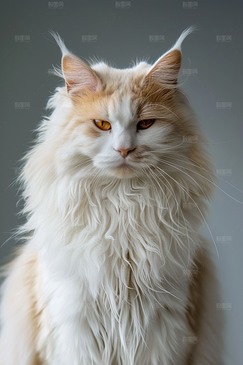 缅因猫品种猫养宠摄影图