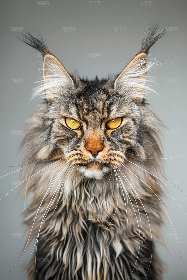 缅因猫长毛猫养宠摄影图