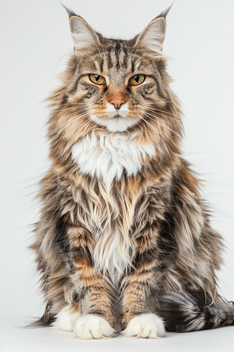 缅因猫可爱家居生活摄影图