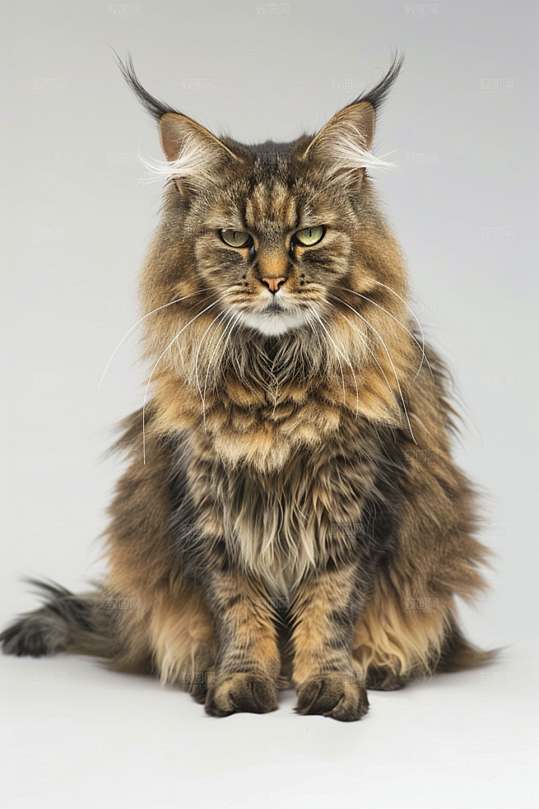 缅因猫可爱品种猫摄影图