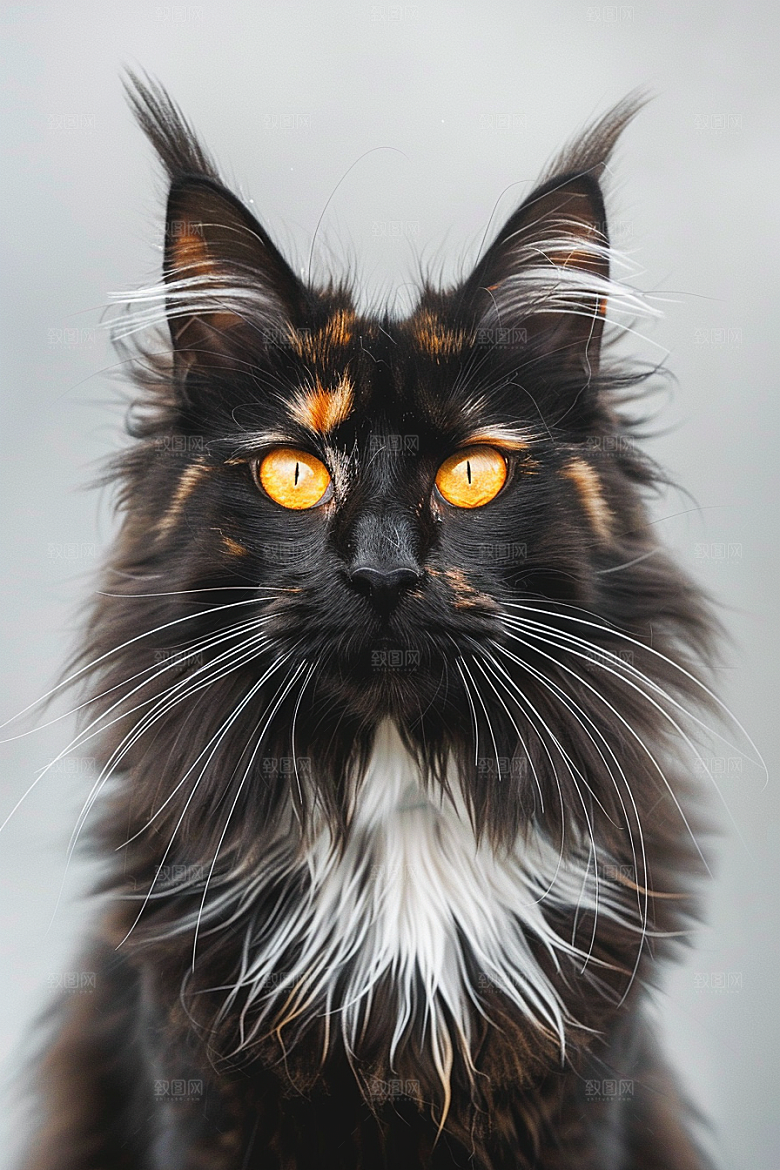 缅因猫可爱养宠摄影图