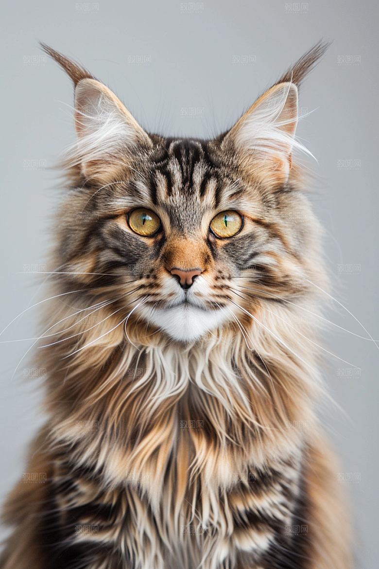 缅因猫宠物猫毛茸茸摄影图