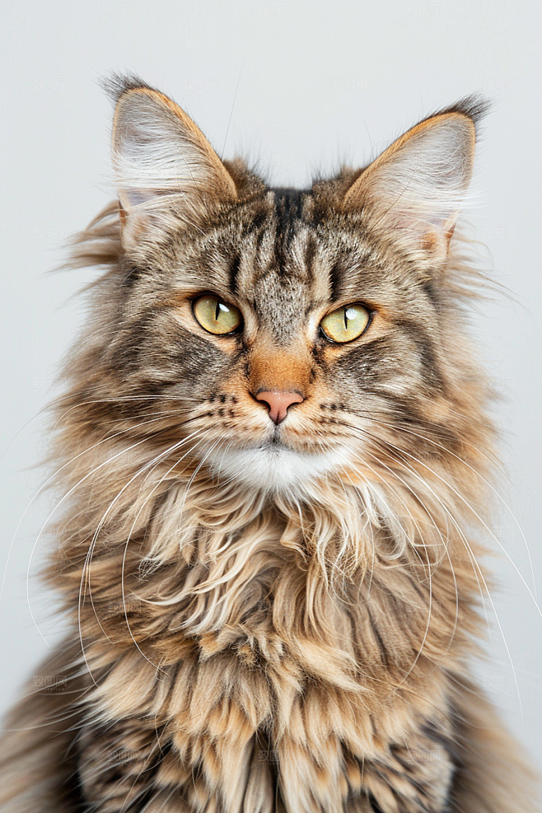 缅因猫家居生活小动物摄影图