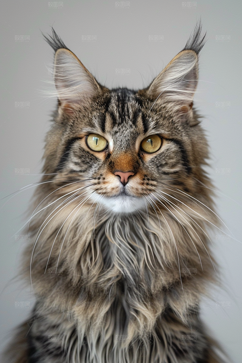 缅因猫品种猫宠物猫摄影图