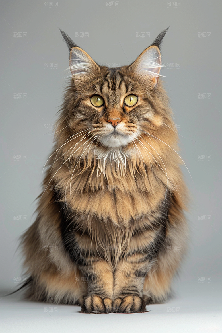 缅因猫养宠宠物猫摄影图
