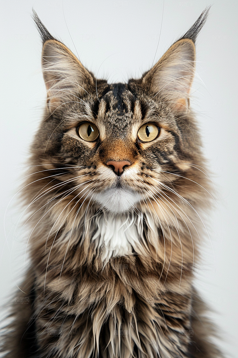 缅因猫高清长毛猫摄影图